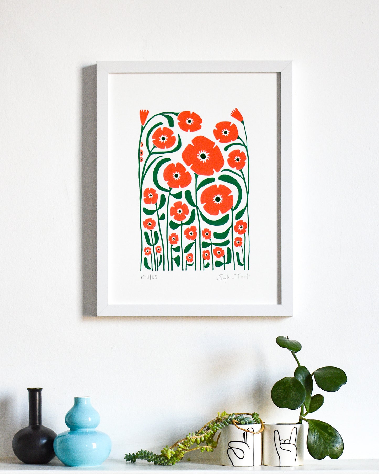 'POPPY PATROL' (A4 coral/green/)