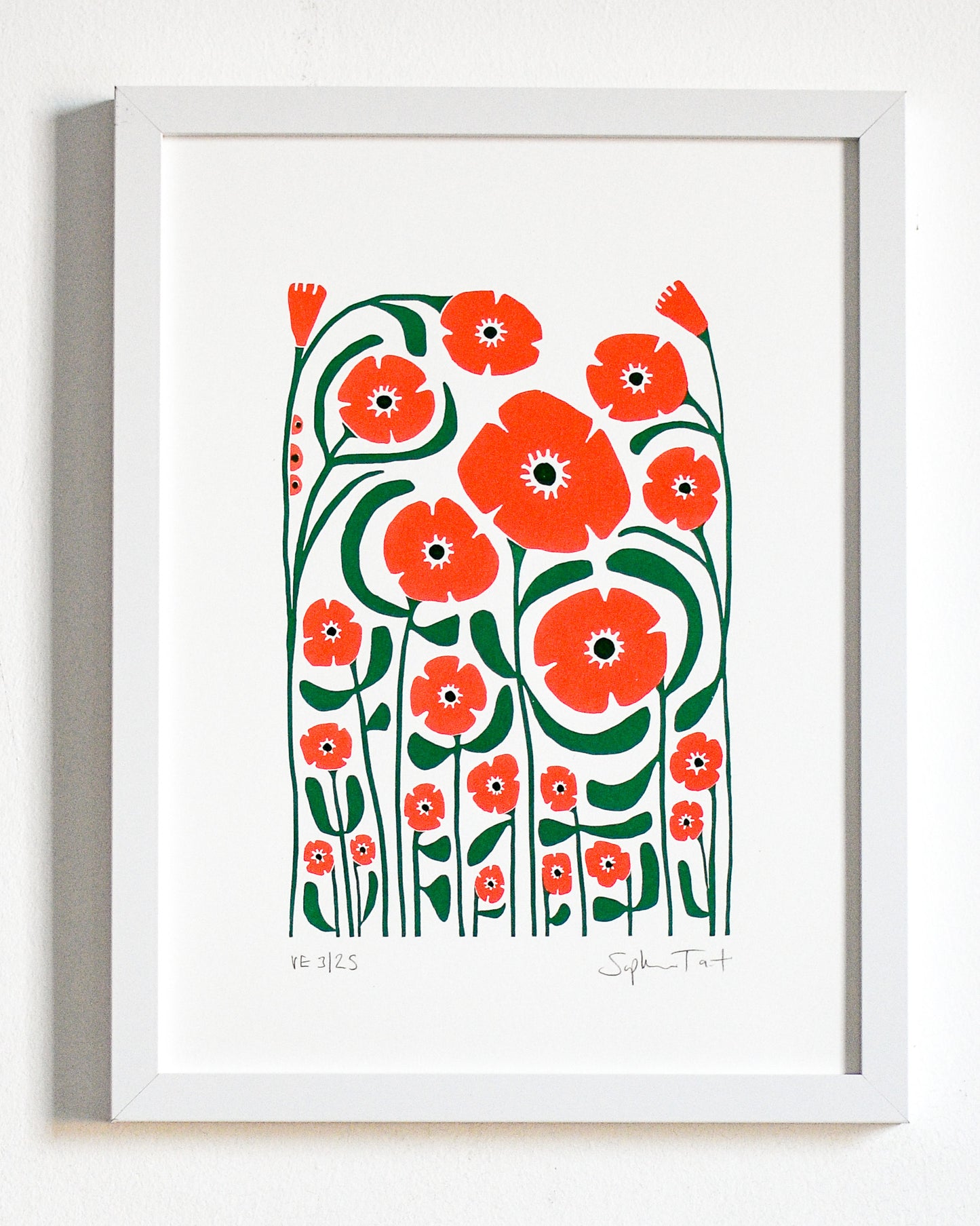 'POPPY PATROL' (A4 coral/green/)