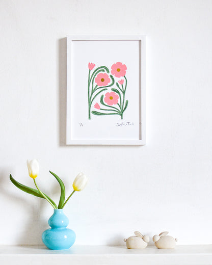 'LITTLE THREE' (A5 pink/green)