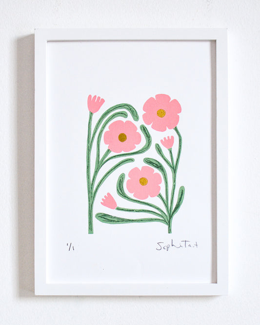 'LITTLE THREE' (A5 pink/green)