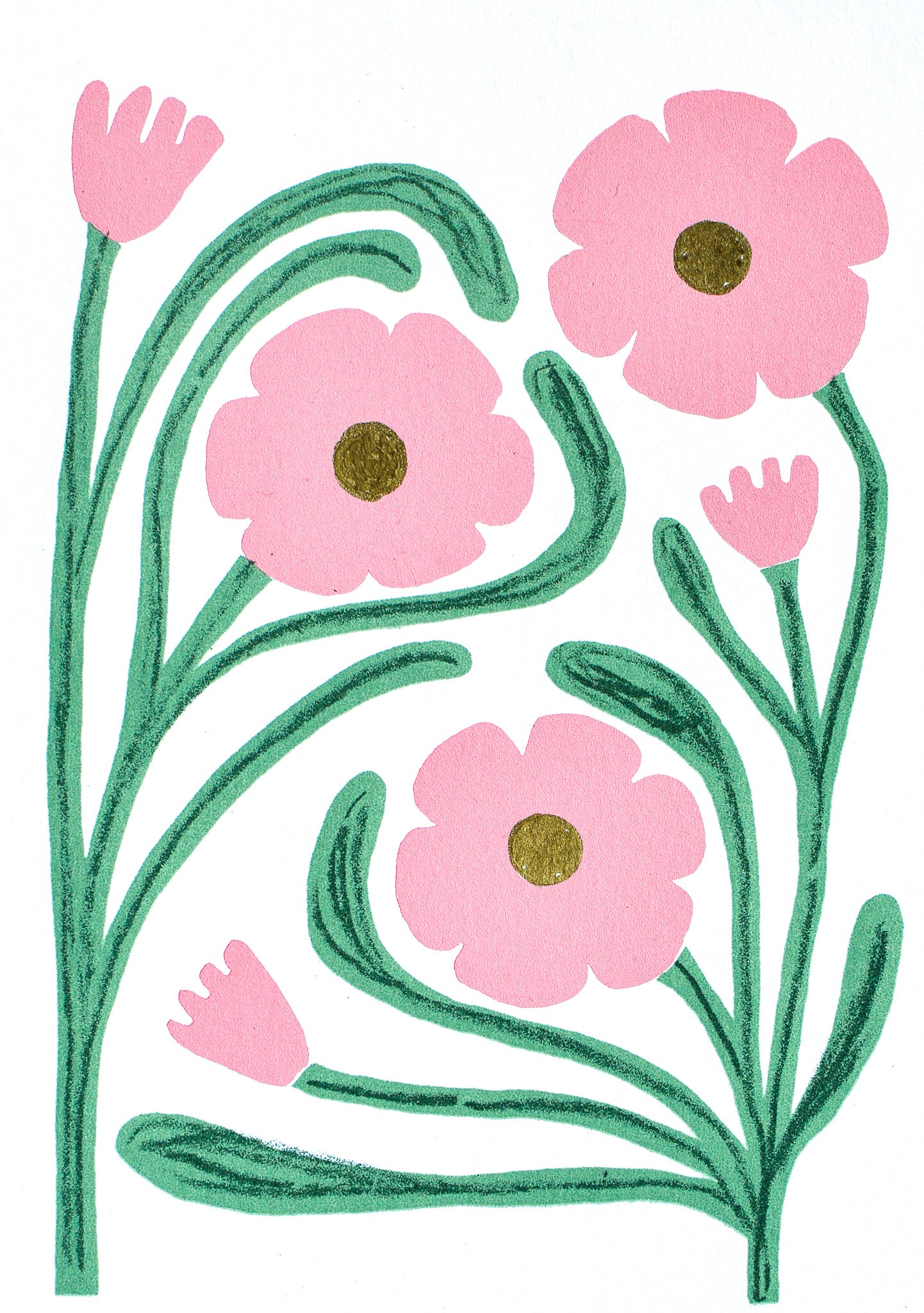 'LITTLE THREE' (A5 pink/green)