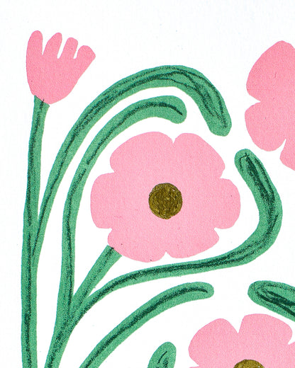 'LITTLE THREE' (A5 pink/green)