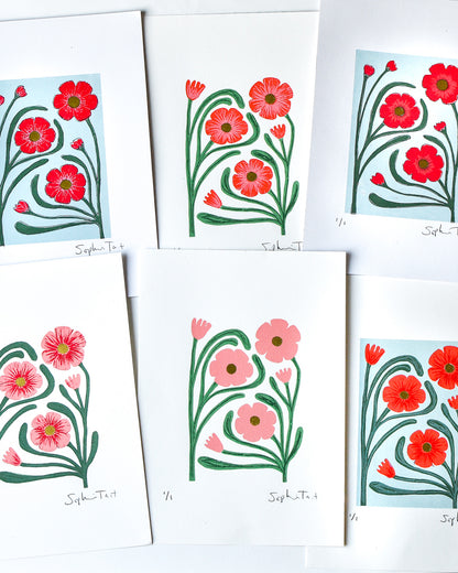 'LITTLE THREE' (A5 pink/green)