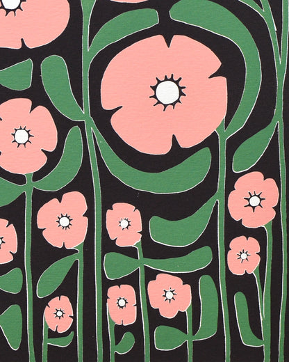 'POPPY PATROL' (A4 black/pink)