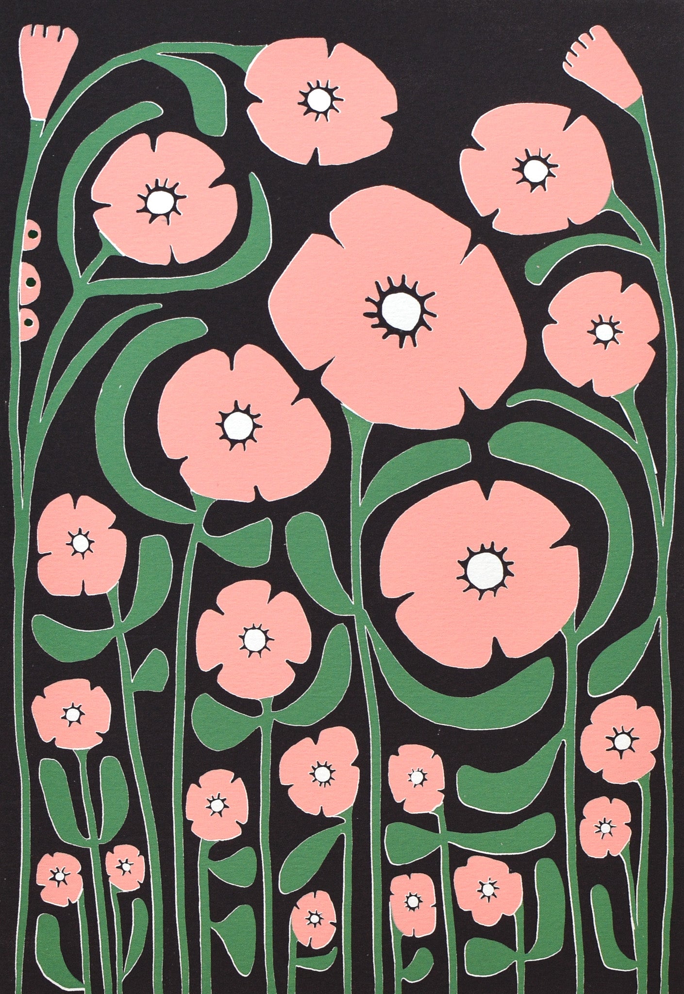 'POPPY PATROL' (A4 black/pink)